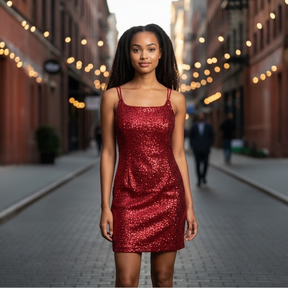 SPY ZONE EXCHANGE Ruby Sequin Mini Dress Size Medium NWT
